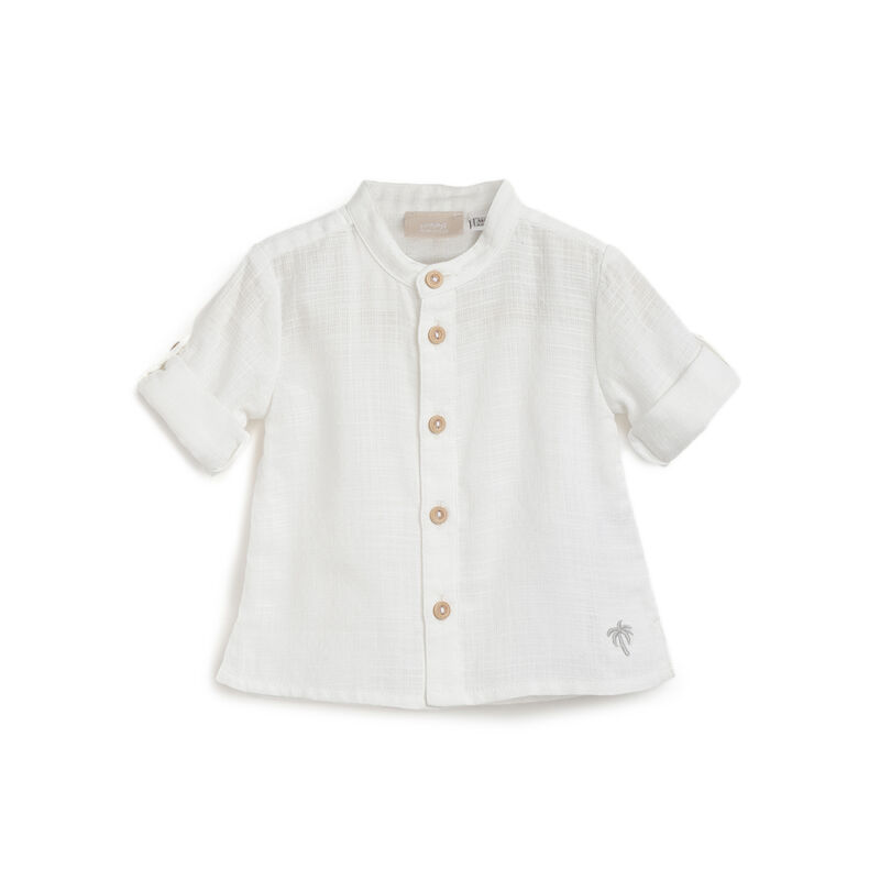 Boys Bronze Solid Long Sleeve Shirt image number 0